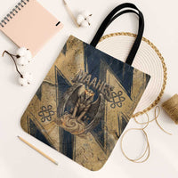 Maahes Ancient Egyptian Tote Bag Geometric Pattern Winged Lion Deity, and Sacred Lotus Motif - Wonder Print Shop