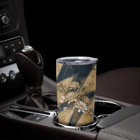 Maahes Ancient Egyptian Tumbler Cup Geometric Pattern Winged Lion Deity, and Sacred Lotus Motif - Wonder Print Shop