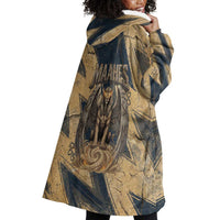 Maahes Ancient Egyptian Wearable Blanket Hoodie Geometric Pattern Winged Lion Deity, and Sacred Lotus Motif - Wonder Print Shop
