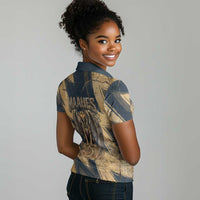 Maahes Ancient Egyptian Women Polo Shirt Geometric Pattern Winged Lion Deity, and Sacred Lotus Motif - Wonder Print Shop