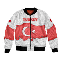 Turkey Flag Map Red and White Bomber Jacket with National Symbol