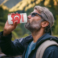 Turkey Flag Map Red and White 4 in 1 Can Cooler Tumbler with National Symbol