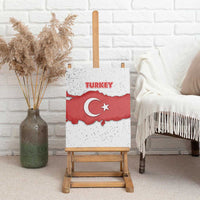 Turkey Flag Map Red and White Canvas Wall Art with National Symbol