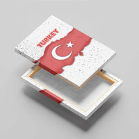 Turkey Flag Map Red and White Canvas Wall Art with National Symbol
