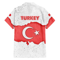 Turkey Flag Map Red and White Family Matching Long Sleeve Bodycon Dress and Hawaiian Shirt with National Symbol