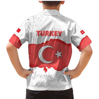 Turkey Flag Map Red and White Family Matching Mermaid Dress and Hawaiian Shirt with National Symbol