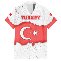 Turkey Flag Map Red and White Family Matching Off The Shoulder Long Sleeve Dress and Hawaiian Shirt with National Symbol
