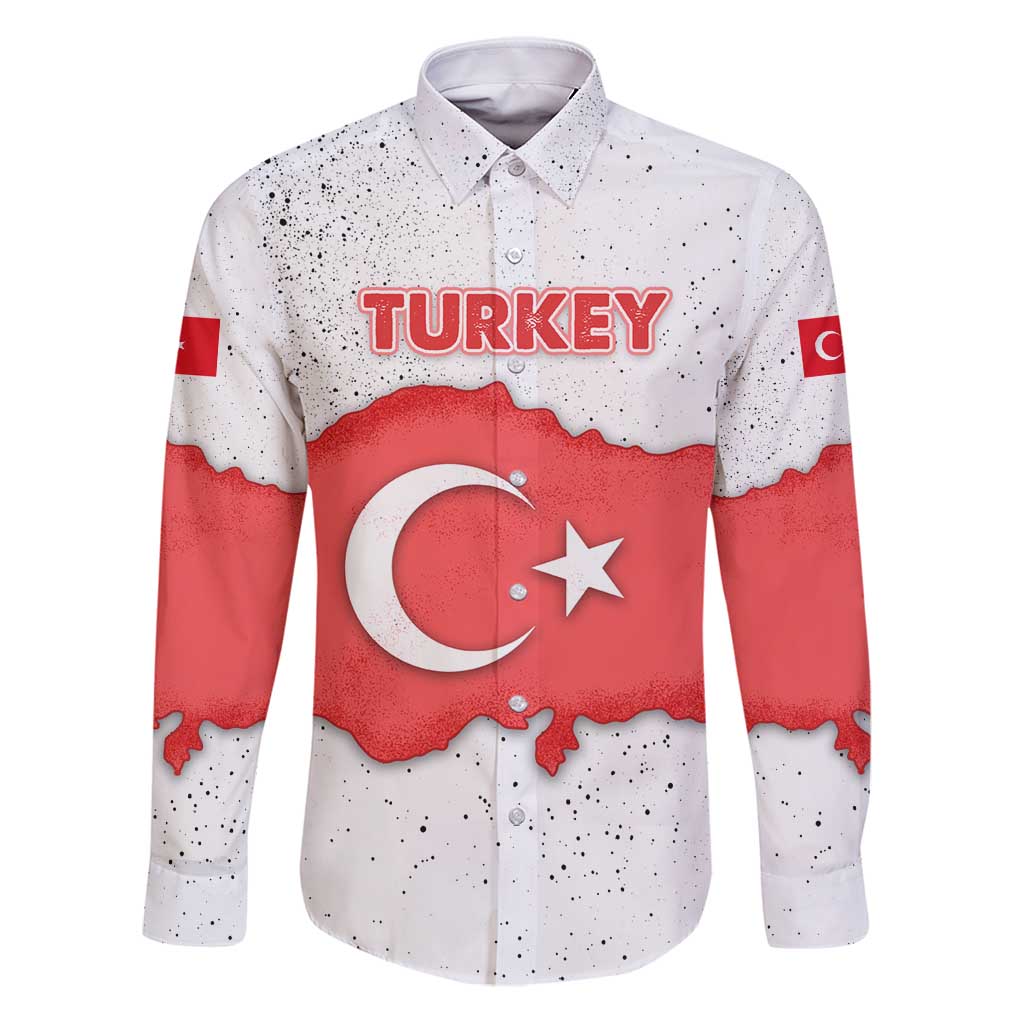 Turkey Flag Map Red and White Family Matching Puletasi and Hawaiian Shirt with National Symbol