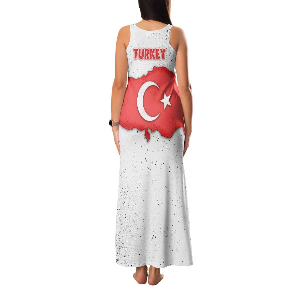 Turkey Flag Map Red and White Family Matching Tank Maxi Dress and Hawaiian Shirt with National Symbol