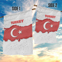 Turkey Flag Map Red and White Garden Flag with National Symbol