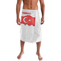 Turkey Flag Map Red and White Lavalava with National Symbol