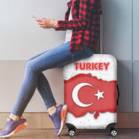 Turkey Flag Map Red and White Luggage Cover with National Symbol