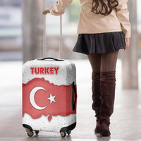 Turkey Flag Map Red and White Luggage Cover with National Symbol