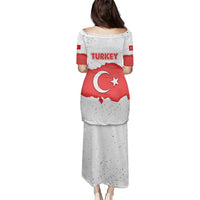 Turkey Flag Map Red and White Puletasi with National Symbol