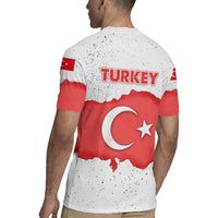 Turkey Flag Map Red and White Rugby Jersey with National Symbol