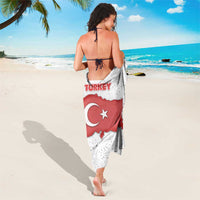 Turkey Flag Map Red and White Sarong with National Symbol