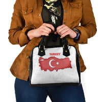 Turkey Flag Map Red and White Shoulder Handbag with National Symbol