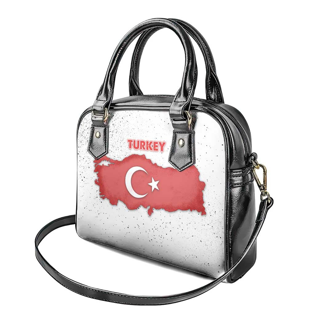 Turkey Flag Map Red and White Shoulder Handbag with National Symbol