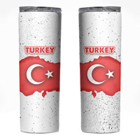Turkey Flag Map Red and White Skinny Tumbler with National Symbol