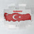 Turkey Flag Map Red and White Tablecloth with National Symbol