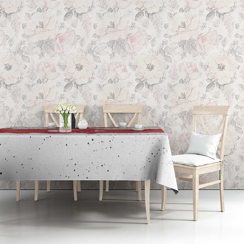 Turkey Flag Map Red and White Tablecloth with National Symbol