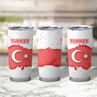 Turkey Flag Map Red and White Tumbler Cup with National Symbol