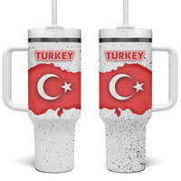 Turkey Flag Map Red and White Tumbler With Handle with National Symbol