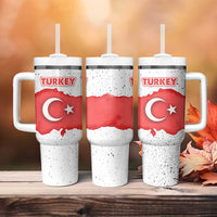 Turkey Flag Map Red and White Tumbler With Handle with National Symbol