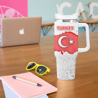 Turkey Flag Map Red and White Tumbler With Handle with National Symbol