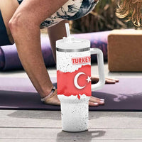 Turkey Flag Map Red and White Tumbler With Handle with National Symbol