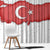 Turkey Flag Map Red and White Window Curtain with National Symbol