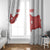 Turkey Flag Map Red and White Window Curtain with National Symbol
