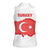 Turkey Flag Map Red and White Women Sleeveless Polo Shirt with National Symbol