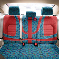 Blue Turkish Traditional Pattern and Red Back Car Seat Cover with National Flag Emblem