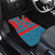 Blue Turkish Traditional Pattern and Red Car Mats with National Flag Emblem