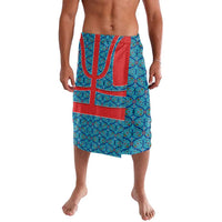 Blue Turkish Traditional Pattern and Red Lavalava with National Flag Emblem