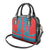 Blue Turkish Traditional Pattern and Red Shoulder Handbag with National Flag Emblem