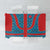 Blue Turkish Traditional Pattern and Red Tablecloth with National Flag Emblem