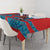 Blue Turkish Traditional Pattern and Red Tablecloth with National Flag Emblem