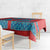 Blue Turkish Traditional Pattern and Red Tablecloth with National Flag Emblem