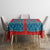 Blue Turkish Traditional Pattern and Red Tablecloth with National Flag Emblem