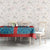 Blue Turkish Traditional Pattern and Red Tablecloth with National Flag Emblem