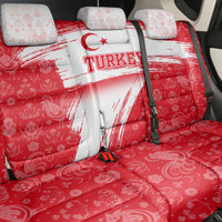 Turkey National Flag and Pattern Design Back Car Seat Cover with Red Brush Stroke Effect
