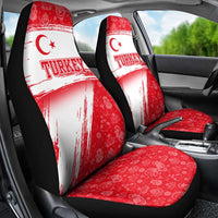 Turkey National Flag and Pattern Design Car Seat Cover with Red Brush Stroke Effect