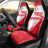 Turkey National Flag and Pattern Design Car Seat Cover with Red Brush Stroke Effect