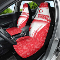 Turkey National Flag and Pattern Design Car Seat Cover with Red Brush Stroke Effect