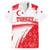 Turkey National Flag and Pattern Design Family Matching Summer Maxi Dress and Hawaiian Shirt with Red Brush Stroke Effect