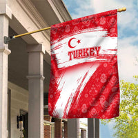 Turkey National Flag and Pattern Design Garden Flag with Red Brush Stroke Effect