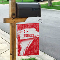 Turkey National Flag and Pattern Design Garden Flag with Red Brush Stroke Effect