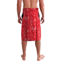 Turkey National Flag and Pattern Design Lavalava with Red Brush Stroke Effect